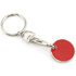 Avaimenperäpoletti Keyring Coin Euromarket, punainen liikelahja logopainatuksella