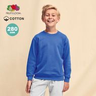 Collegepusero Kids Sweatshirt Classic Set-In Sweat, valkoinen liikelahja logopainatuksella