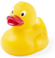 Eläinkylpylelu Duck Koldy, keltainen liikelahja logopainatuksella