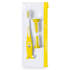 Hammasharja Set Fident, keltainen liikelahja omalla logolla tai painatuksella
