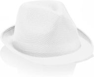 Hattu Hat Braz, valkoinen liikelahja logopainatuksella