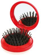 Hiusharja Hairbrush with Mirror Glance, punainen liikelahja logopainatuksella