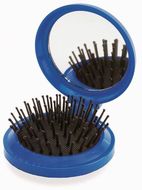 Hiusharja Hairbrush with Mirror Glance, sininen liikelahja logopainatuksella