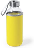 Juomapullo Bottle Dokath, keltainen liikelahja logopainatuksella