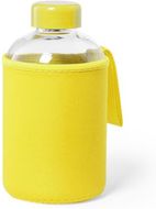 Juomapullo Bottle Flaber, keltainen liikelahja logopainatuksella