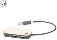KESKITIN USB Hub Nylox, ruskea liikelahja logopainatuksella