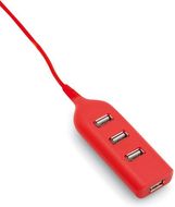 KESKITIN USB Hub Ohm, punainen liikelahja logopainatuksella