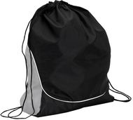 Kiristysnauha reppu Drawstring Bag Dual, musta liikelahja logopainatuksella