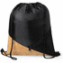 Kiristysnauha reppu Drawstring Bag Flicken, musta liikelahja logopainatuksella