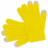 Kosketusnäytön käsine Touchscreen Gloves Actium, keltainen liikelahja logopainatuksella