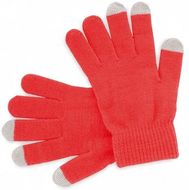 Kosketusnäytön käsine Touchscreen Gloves Actium, punainen liikelahja logopainatuksella
