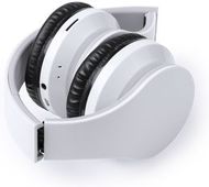 Kuulokkeet Headphones Darsy, valkoinen liikelahja logopainatuksella