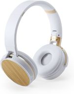 Kuulokkeet Headphones Treiko, valkoinen liikelahja logopainatuksella