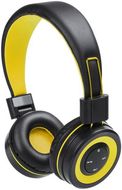 Kuulokkeet Headphones Tresor, keltainen liikelahja logopainatuksella