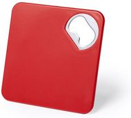 Lasinalunen Opener Coaster Olmux, punainen liikelahja logopainatuksella