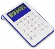 Laskin Calculator Myd, sininen liikelahja logopainatuksella