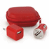 Laturisetti USB Chargers Set Canox, valkoinen liikelahja logopainatuksella