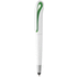 Monikäyttöinen kuulakynä Stylus Touch Ball Pen Barrox, valkoinen, vihreä liikelahja logopainatuksella