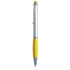 Monikäyttöinen kuulakynä Stylus Touch Ball Pen Sagursilver, keltainen liikelahja logopainatuksella
