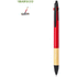 Monikäyttöinen osoitinkynä Stylus Touch Ball Pen Milok, punainen liikelahja logopainatuksella