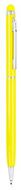 Monikäyttöinen kuulakynä Stylus Touch Ball Pen Byzar, keltainen liikelahja logopainatuksella