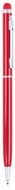 Monikäyttöinen kuulakynä Stylus Touch Ball Pen Byzar, punainen liikelahja logopainatuksella
