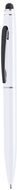 Monikäyttöinen kuulakynä Stylus Touch Ball Pen Fisar, valkoinen liikelahja logopainatuksella