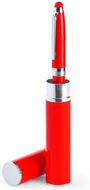 Monikäyttöinen kuulakynä Stylus Touch Ball Pen Hasten, punainen liikelahja logopainatuksella