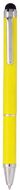Monikäyttöinen kuulakynä Stylus Touch Ball Pen Lisden, keltainen liikelahja logopainatuksella