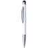 Monikäyttöinen kuulakynä Stylus Touch Ball Pen Silum, valkoinen liikelahja logopainatuksella