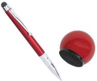 Monikäyttöinen kuulakynä alustalla Stylus Touch Ball Pen Alzar, punainen liikelahja logopainatuksella
