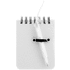 Muistilehtiö Mini Notebook Duxo, valkoinen liikelahja logopainatuksella