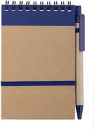 Muistilehtiö Notebook Ecocard, sininen liikelahja logopainatuksella