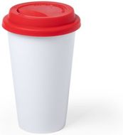 Muki Cup Keylor, punainen liikelahja logopainatuksella