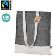 Ostoskassi Bag Annet Fairtrade, musta liikelahja logopainatuksella