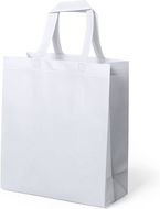 Ostoskassi Bag Kustal, valkoinen liikelahja logopainatuksella