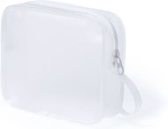 Pesuvälinepussi Beauty Bag Säki, valkoinen liikelahja logopainatuksella