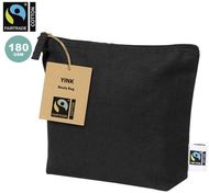 Pesuvälinepussi Beauty Bag Yink Fairtrade, musta liikelahja logopainatuksella