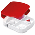 Pillerirasia Pillbox Elyan, punainen liikelahja logopainatuksella