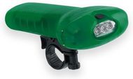 Polkupyörän lamppu Torch Moltar, vihreä liikelahja logopainatuksella