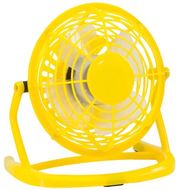 Puhallin Mini Fan Miclox, keltainen liikelahja logopainatuksella