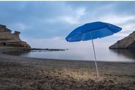 Rantavarjo Beach Umbrella Mojácar, sininen, oranssi liikelahja logopainatuksella