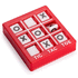 Ristinolla Game Viriok, punainen liikelahja logopainatuksella