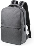 Selkäreppu Backpack Konor, harmaa liikelahja logopainatuksella