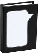 Siirrettävä kirjanmerkki Sticky Notepad Dosan, musta liikelahja logopainatuksella