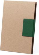 Siirrettävä kirjanmerkki Sticky Notepad Ganok, vihreä liikelahja logopainatuksella