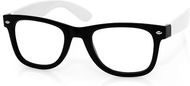 Silmälasien sangat No Lens Glasses Floid, valkoinen liikelahja logopainatuksella