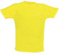 T-paita Adult T-Shirt Tecnic Plus, neon-keltainen liikelahja logopainatuksella