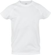 T-paita Kids T-Shirt Tecnic Plus, valkoinen liikelahja logopainatuksella