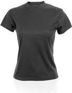T-paita Women T-Shirt Tecnic Plus, musta liikelahja logopainatuksella
